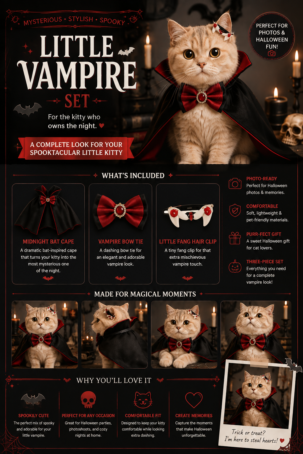 Halloween Kitty Costume Set – 3 Adorable Looks for Your Little Trick-or-Treater