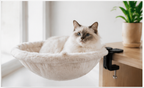 Desk-Mounted Cat Hammock Bed｜Foldable No-Drill Cat Lounger｜Soft All-Season Cat Nest