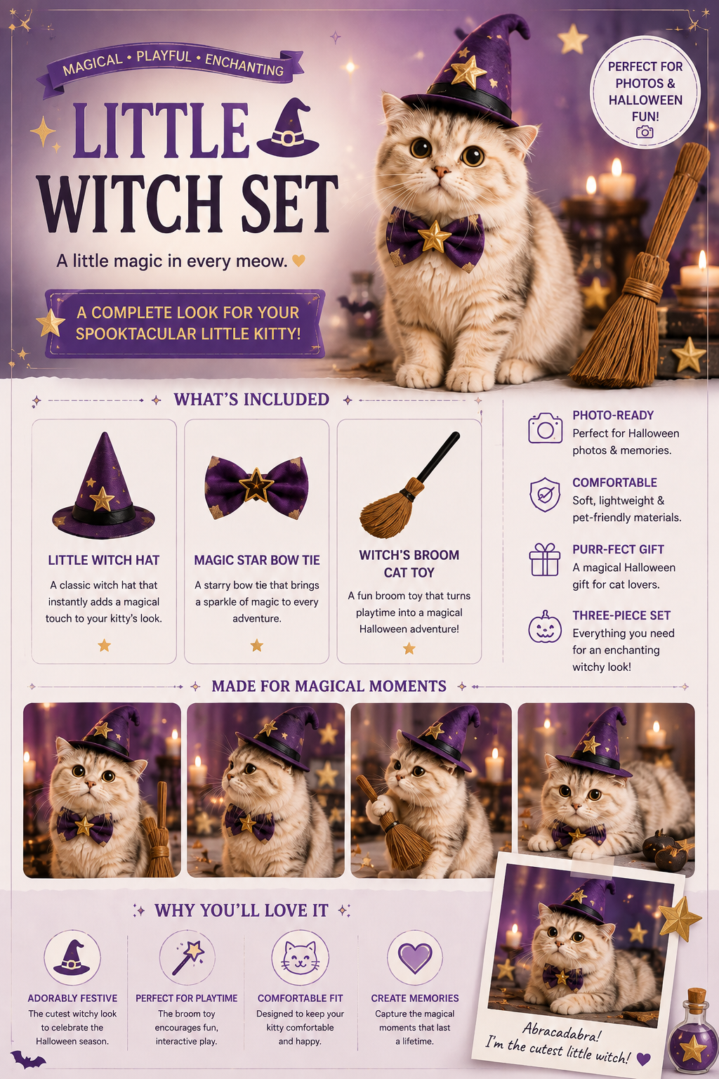 Halloween Kitty Costume Set – 3 Adorable Looks for Your Little Trick-or-Treater